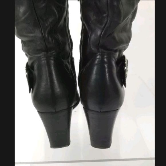 COACH Signature leather chunky heel boots 😍Rare HTF zipper - Picture 11 of 12